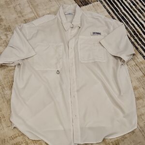 Columbia Men’s Short-Sleeve Button-Down Shirt - Off-White